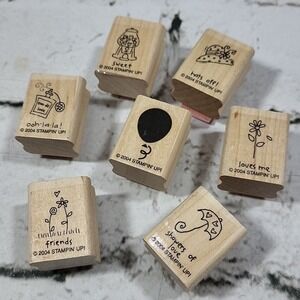 Stampin' Up! Mini Rubber Stamps Assorted Lot Of 7 Ballon Umbrella Gumballs 2004